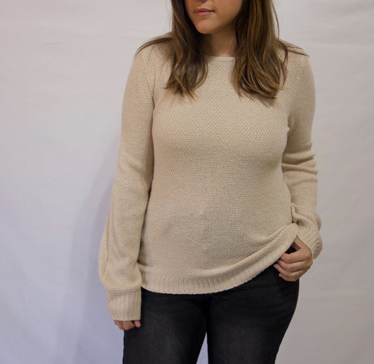 Waffle Texture Sweater in Oatmeal