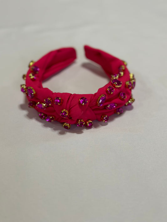 Embellished Headband in Hot Pink