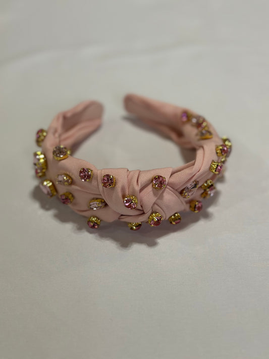 Embellished Headband in Light Pink